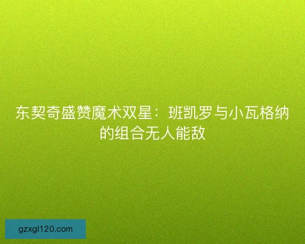 东契奇盛赞魔术双星：班凯罗与小瓦格纳的组合无人能敌