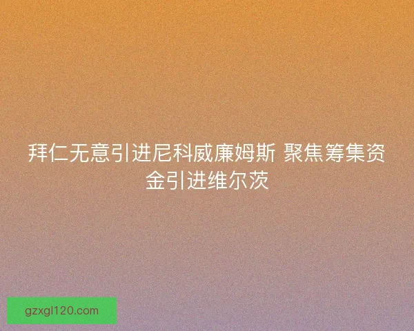 拜仁无意引进尼科威廉姆斯 聚焦筹集资金引进维尔茨